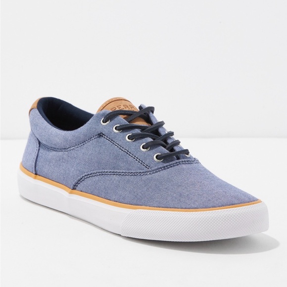 Sperry Men's Blue and Tan Boat Shoes - Picture 2 of 6